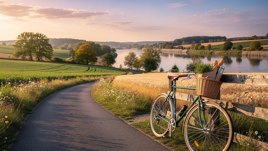 Paysage hyper-réaliste à vélo dans la vallée de la Saulx, symbole de la transition écologique