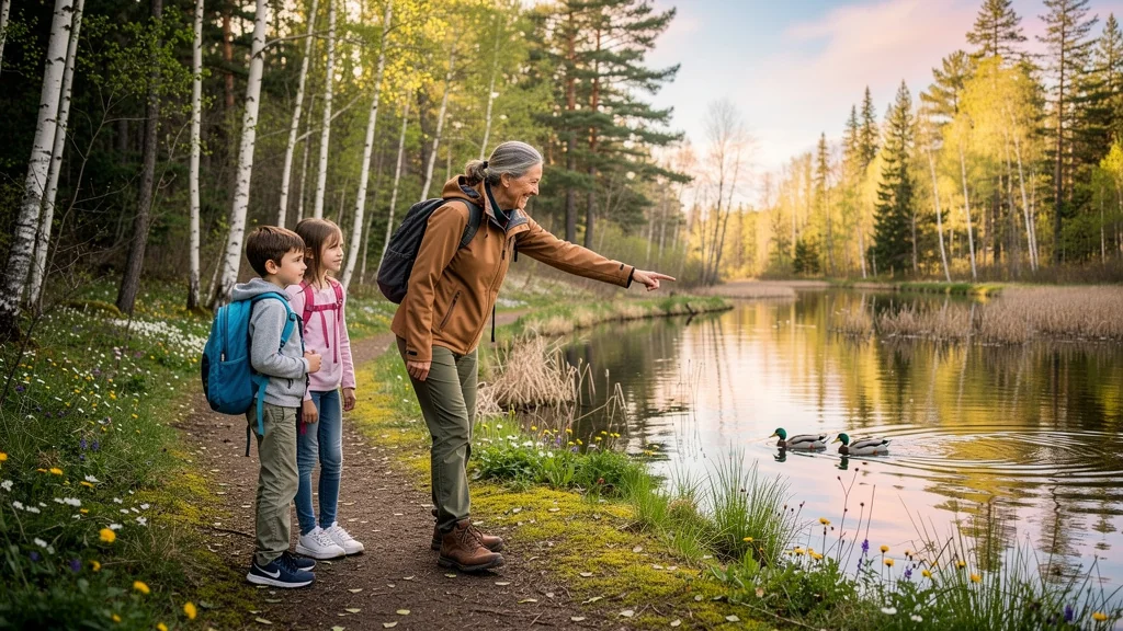 Sentier des étangs d'Amel facile et praticable en famille, randonnée nature paisible et accessible