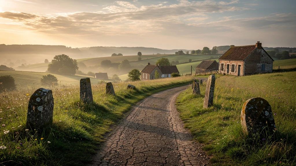 Paysage hyper-réaliste des Portes de Meuse hors des sentiers de mémoire, nature et histoire en 8K