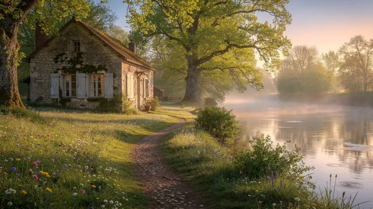 Séjour calme en gîte rural près de la Saulx au lever du jour avec rivière et nature paisible
